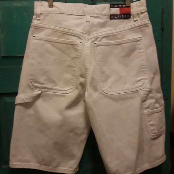 tommy hilfiger mens white shorts